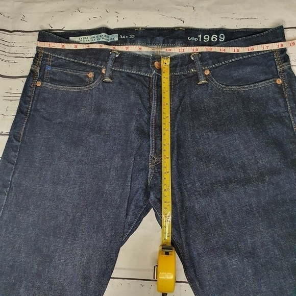GAP 1969 Extra Low Straight Men Jeans Size 34×32 - Picture 5 of 8